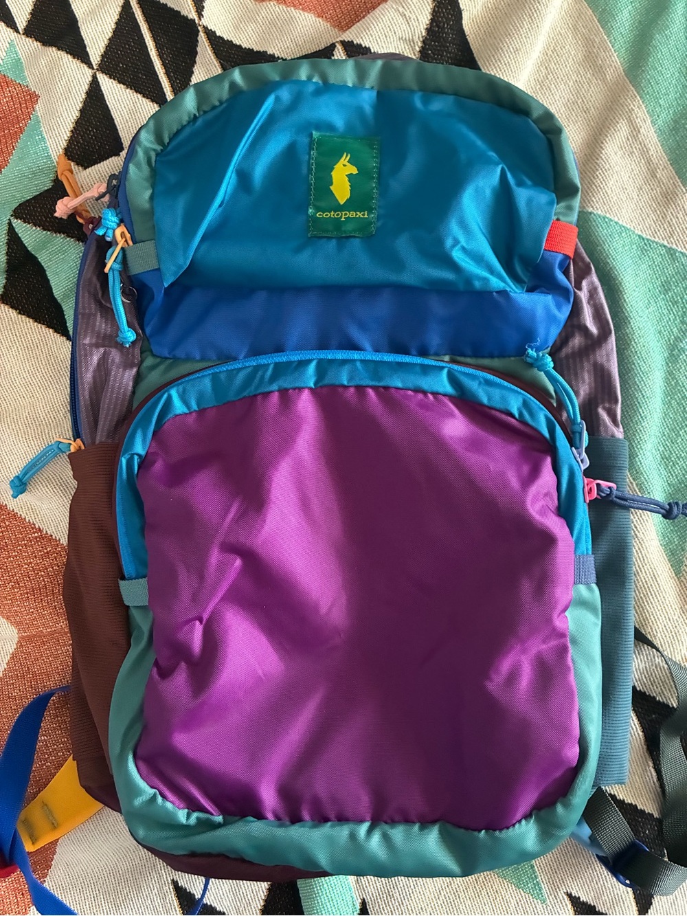 Cotopaxi Tasra 16L backpack, hiking day pack purple blue Cotopaxi del dia bag